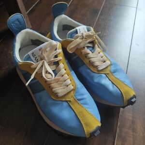 Lanvin Bumper Women's Sneakers Blue and Yellow Size 6.5-7 37EU